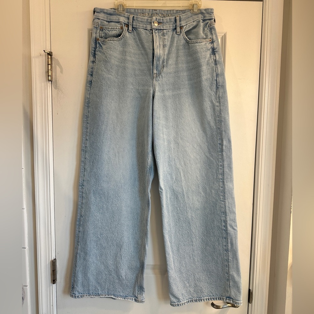 AE curvy super high rise baggy straight jeans